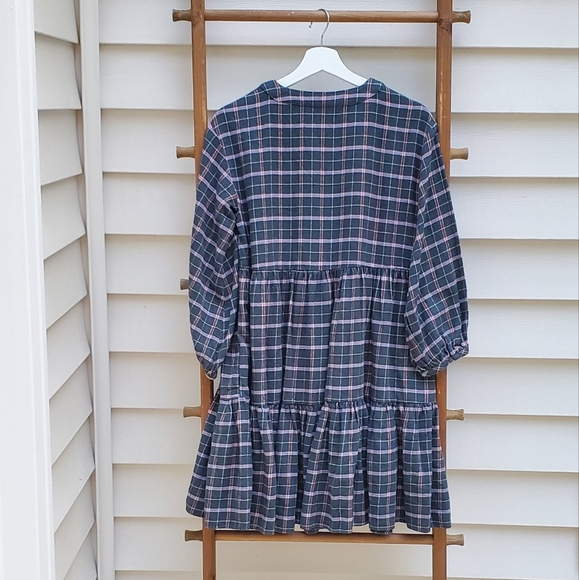 NEW! Madewell Flannel Colette Plaid Dress - Picture 5 of 9